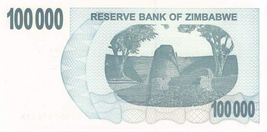 100000 Dollars Zimbabwe p.48b 2007